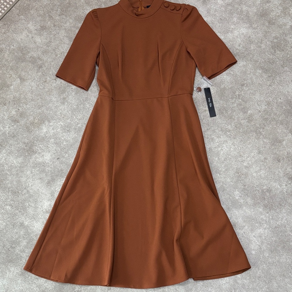 Elegant Brown Midi Dress